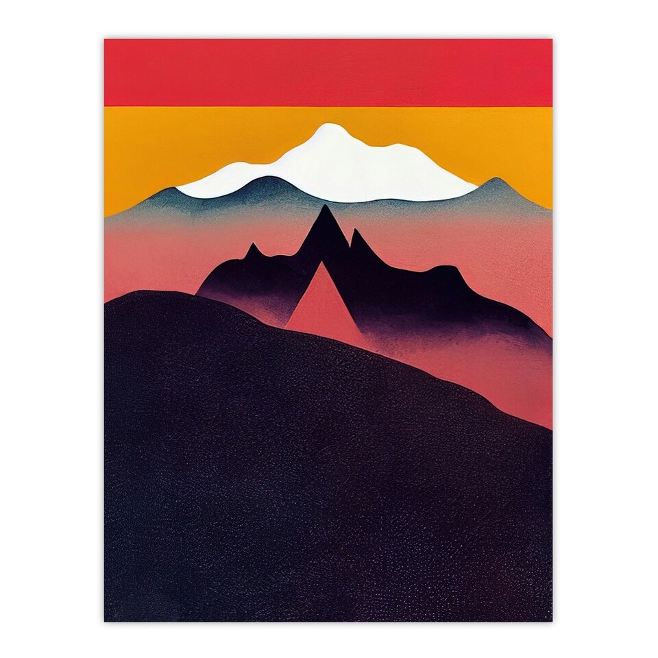 image 1 of Wild Scottish Mountains Minimalist Scotland Black Framed Wall Art Print A4