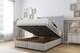 image 2 of Sloomy Hargrave Silver Plush Ottoman Bed Base With 54" Wingback Headboard 3' Single | Silver | Silver | Single | 1