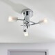 image 2 of Havana 3 Light Semi Flush Multi Arm Ceiling Light Chrome, Acid Etched Glass, G9