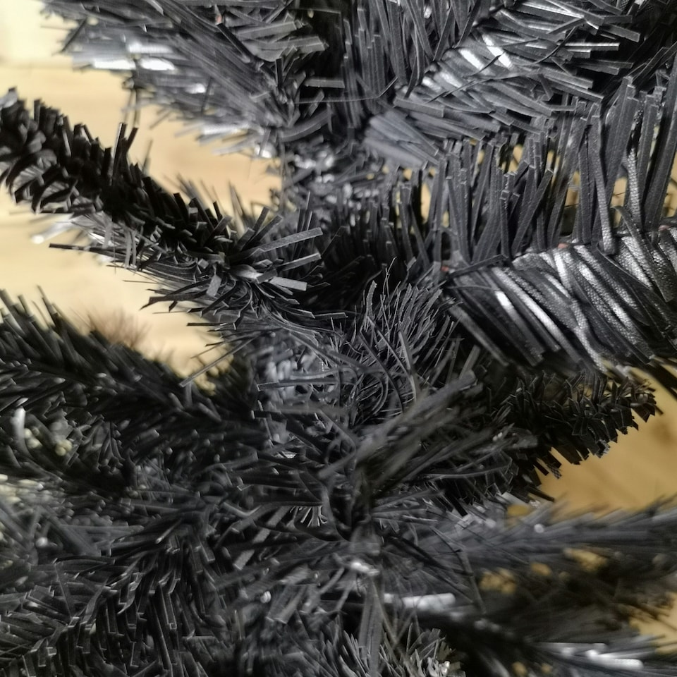 image 1 of 5ft (150cm) Black Pencil Pine Christmas Tree with 236 Tips