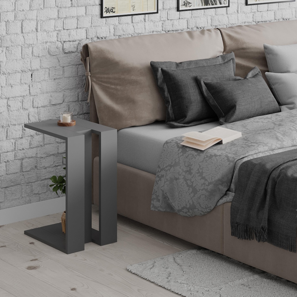 image 1 of Decortie Muju Sofa Side Table 30x40x57cm Anthracite Grey
