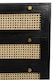 image 5 of Rattan Chest of Drawer - Mango Wood/Iron - L45 x W90 x H78 cm - Black Finish with Natural Rattan - Assembly Required