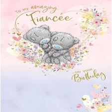 Bears Snuggling Fiancée Birthday Card