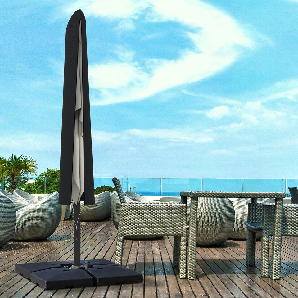 image 1 of Outsunny Garden Parasol Cover for 2-4m Outdoor Umbrella Protector w/ Rod, Zipper