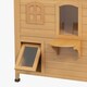 image 8 of PawHut Wooden Cat House Cat Cave Pet Shelter Condos Outdoor Natural Wood Finish