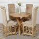 image 2 of Oregon Round Oak Dining Table with Washington Fabric Chairs Brown