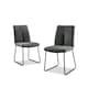 image 1 of Furniturebox 2x Halle Dark Grey Fabric Black Leg Dining Chairs
