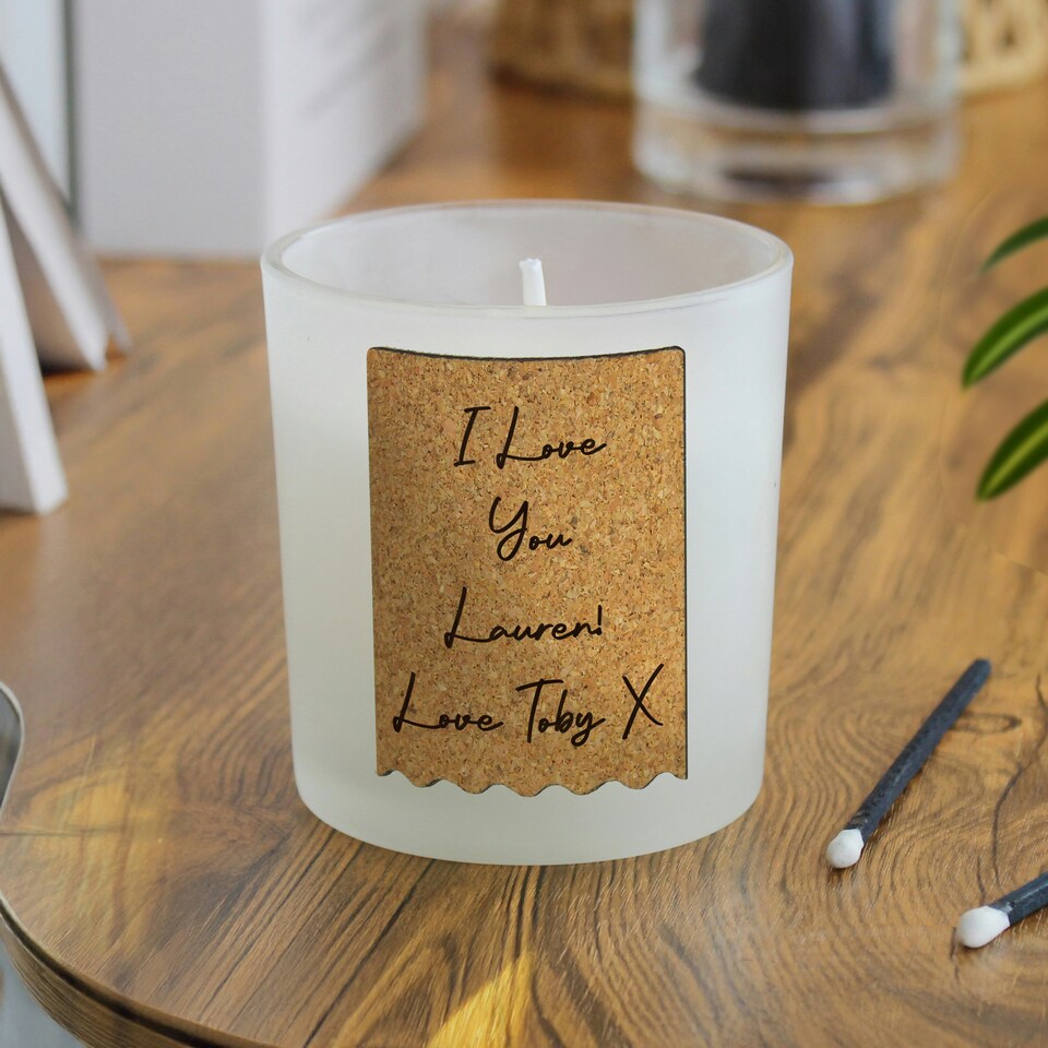 image 1 of Personalised Cork Label Candle Jar Clear