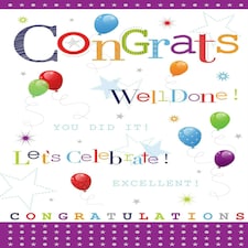 Words 'n' Wishes Traditional Congratulations Card, Well Done Card, Multi-Coloured, 20.3 x 13.9 cms