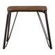 image 1 of Interiors by Premier Black Metal and Elm Wood Stool, Small Square Stool, Accent Wooden Stool for Home, Office