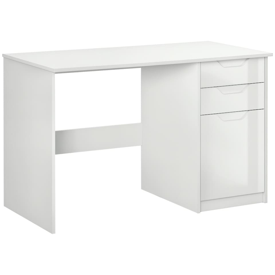image 1 of HOMCOM Computer Desk w/ Drawers Modern Writing Workstation for Home Office