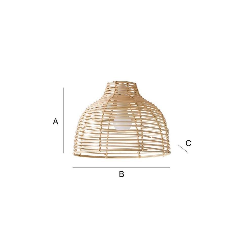 image 1 of ValueLights Pair Of Lobster Wicker Rattan Cream Lamp Shades | Cream
