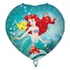 image 1 of Ariel Curious The Little Mermaid Disney Princess Heart Shape Foil Helium Balloon 46cm / 18 in | Blue