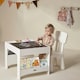 image 7 of Hooga Wooden Activity Table with Storage - 4 City Baseplates & Chalkboard Grey