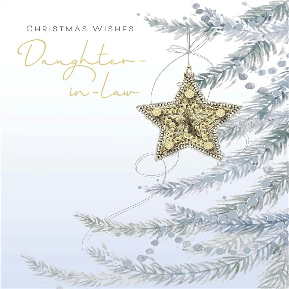 image 1 of Watercolour Xmas tree Daughter in Law Christmas Card
