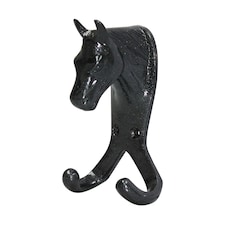 Perry Equestrian Horse Head Double Stable/Wall Hook - Black - One Size