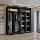 image 3 of Sliding wardrobes 4U Modern Full Mirror Sliding Door Wardrobe Multi Size & Color Options - 203cm Black | 203cm