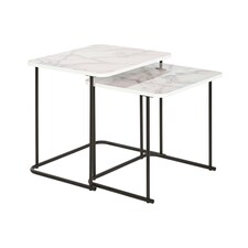 Set of 2 tables DKD Home Decor White Black 51 x 43 x 49 cm N/A