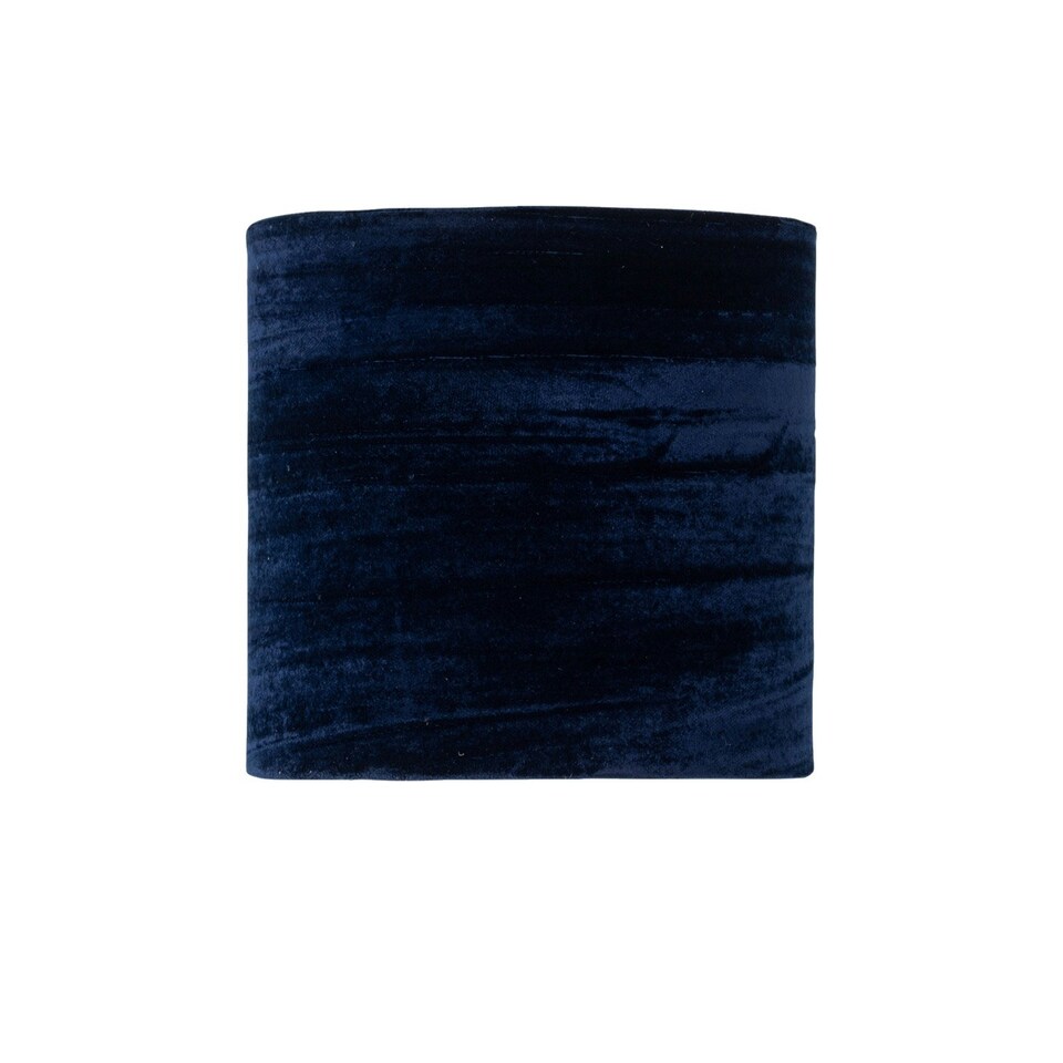 image 1 of First Choice Lighting Set of 2 Navy Blue Crushed Velvet 15.5cm Table Lamp Shades Blue