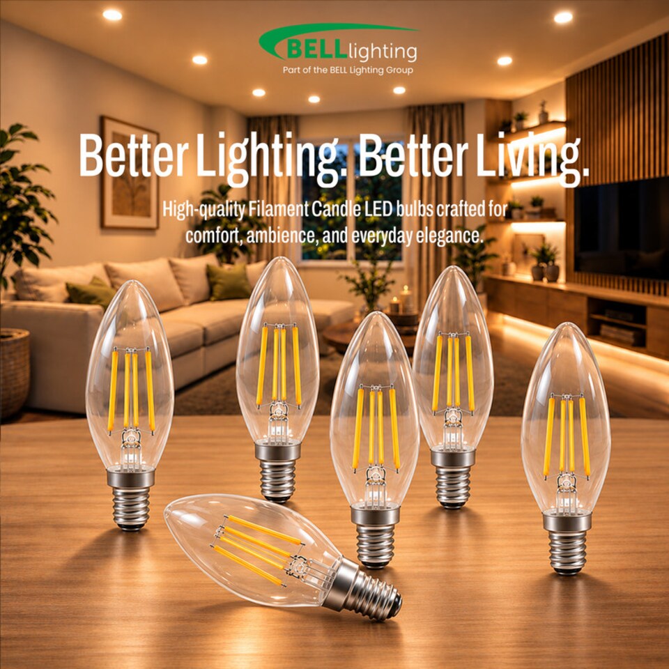 image 1 of BELL Lighting E14 SES LED Filament Candle 4.5W Light Bulb Warm White 2700K