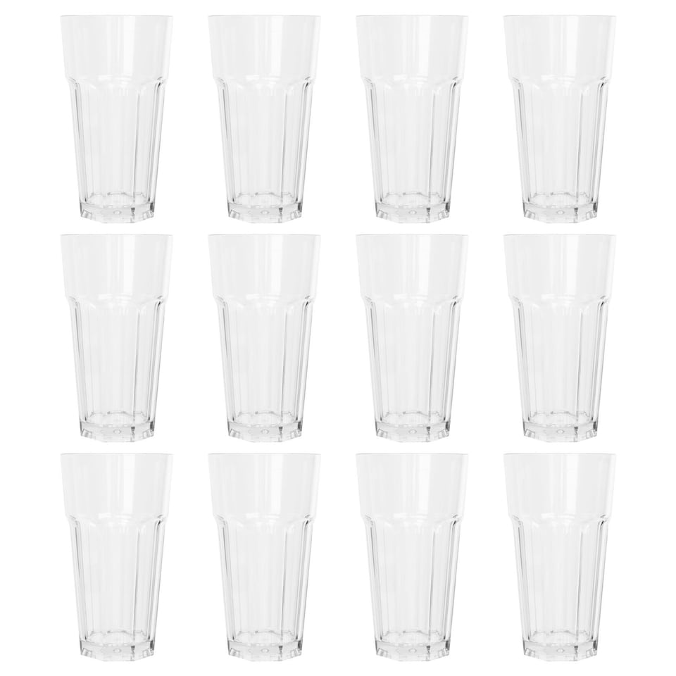 image 1 of Argon Tableware Reusable Plastic Highball Glasses - 580ml - Pack of 12 Clear