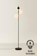 image 4 of ValueLights Jas Frosted Glass Shades 3 Way Chrome Floor Lamp & Bulbs | Black