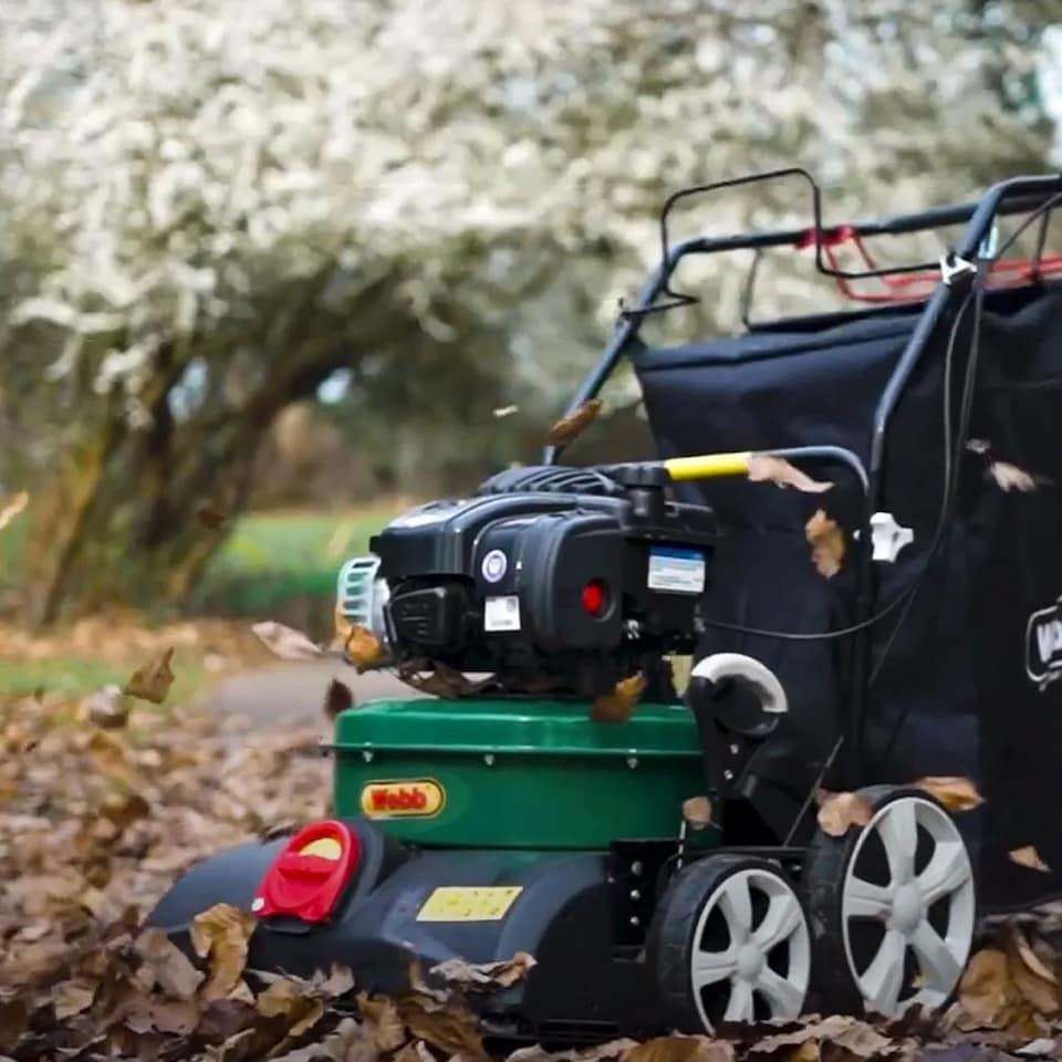image 1 of Webb 196cc Petrol Walk Behind Garden Vacuum, Loncin V200 Engine, 150L Collector