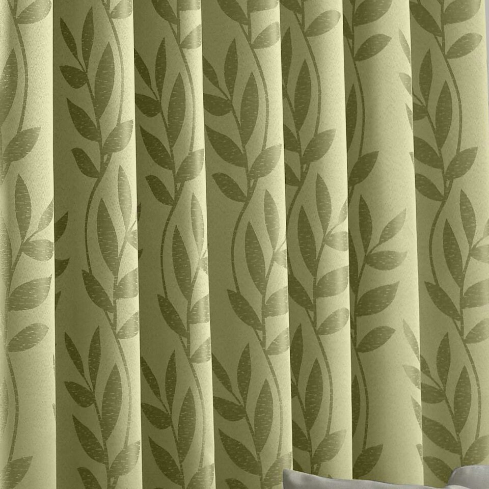 image 1 of Voli Pencil Pleat Taped Top Lined Curtains - 229cm x 229cm - Sage