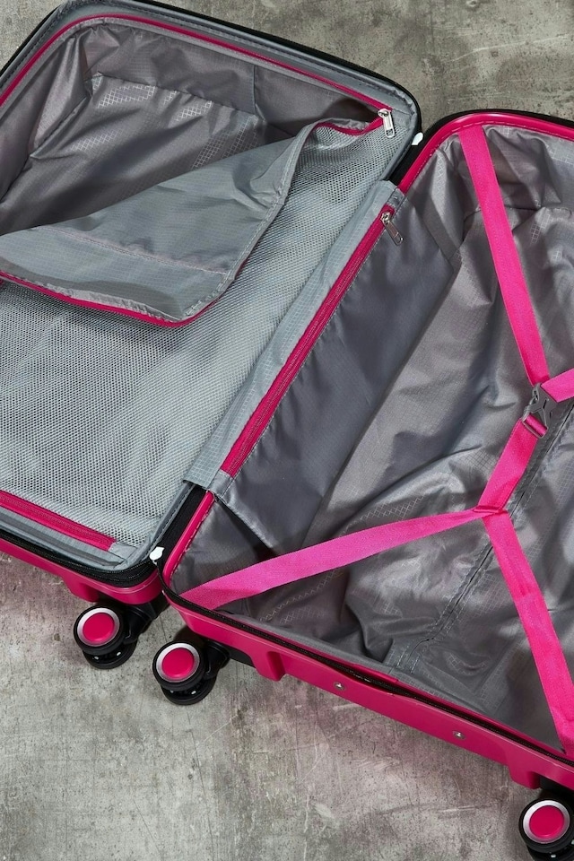image 1 of Rock Sunwave 3 Piece Set Suitcases Pink | Pink | Large