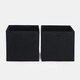 image 6 of OHS 2 Pack Folding Storage Cubes Soft Matte Velvet Collapsible Home Modern Storage Organiser Space Saving Square Ottoman Boxes Black
