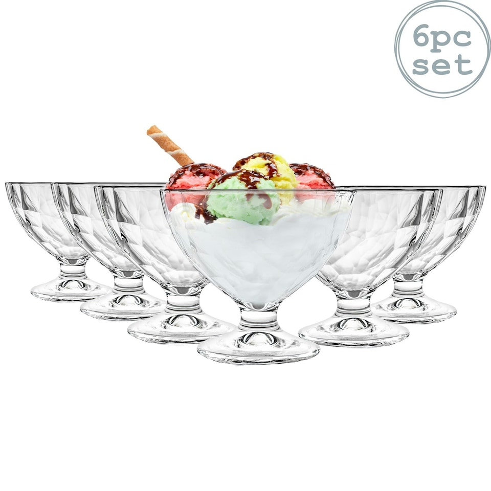 image 1 of Bormioli Rocco Diamond Ice Cream Bowls - 360ml - Pack of 6 Clear