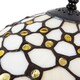 image 5 of Traditional Stained Glass 12in Tiffany Lamp with Amber Beads | Orange