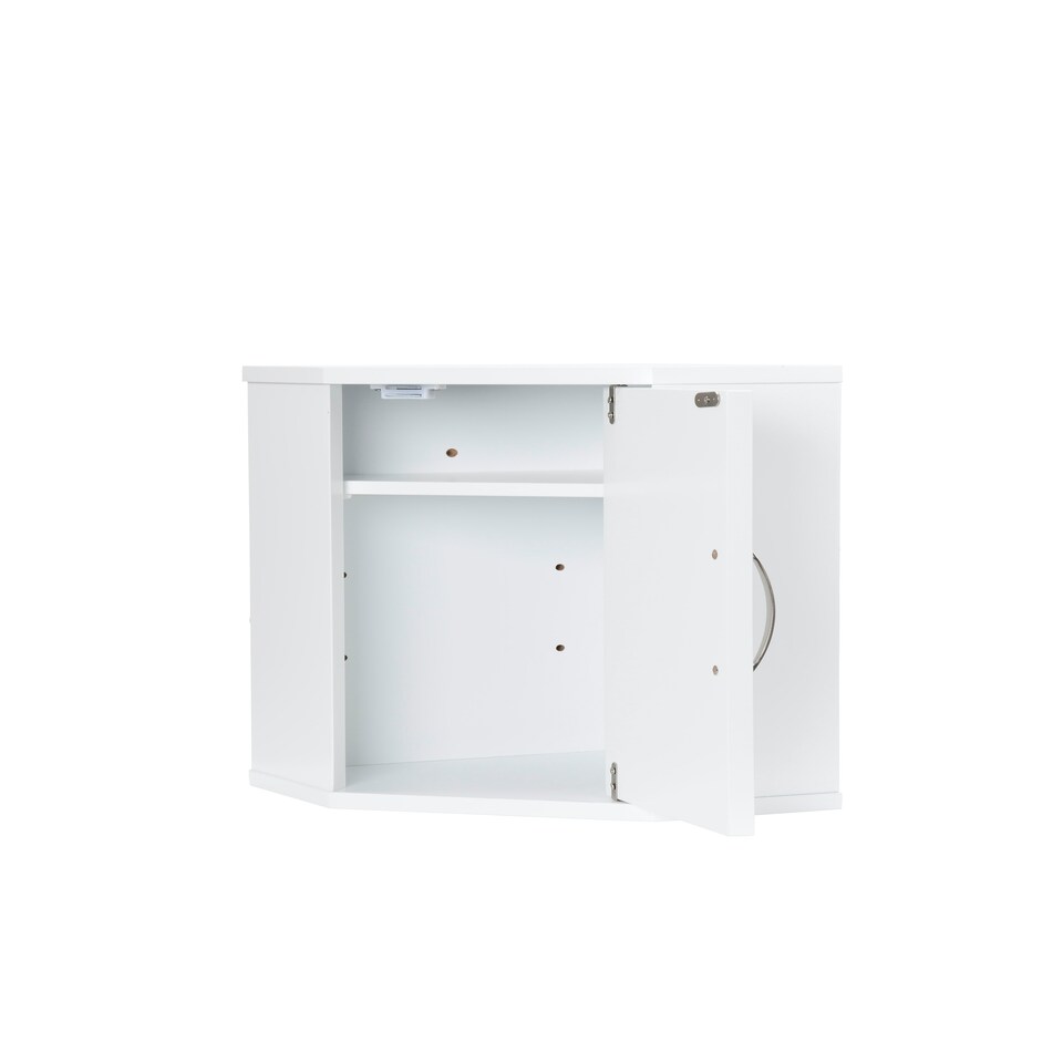 image 1 of Elegant Brands Salcombe Upright Bread Bin and Kitchen Corner Cabinet in White White