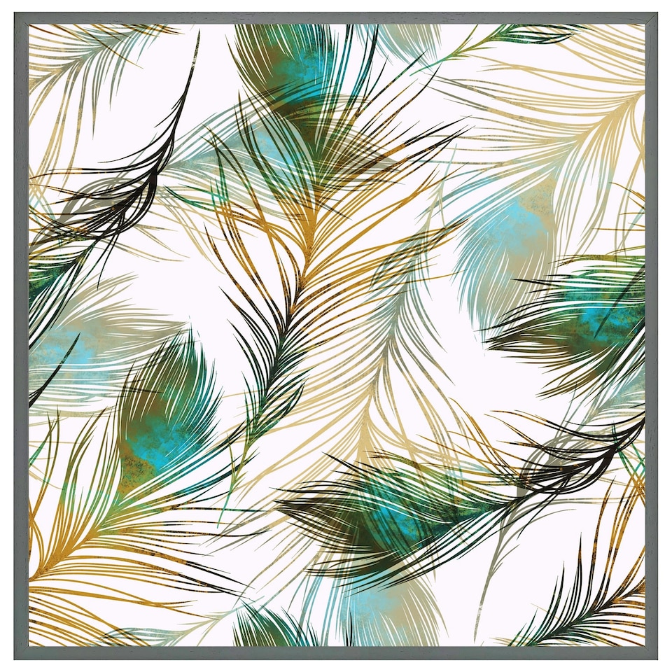 image 1 of Imprints peacock feathers (Picutre Frame) Black | XS