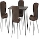 image 4 of Marlow Dining Set with Quebec Chairs Black | Black Marble/Grey Faux Leather