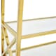 image 4 of Interiors by Premier Contemporary Gold Finish Cross Design Bookshelf, Sturdy Book Storage Shelf, Ample Storage Slimline Bookshelf Gold