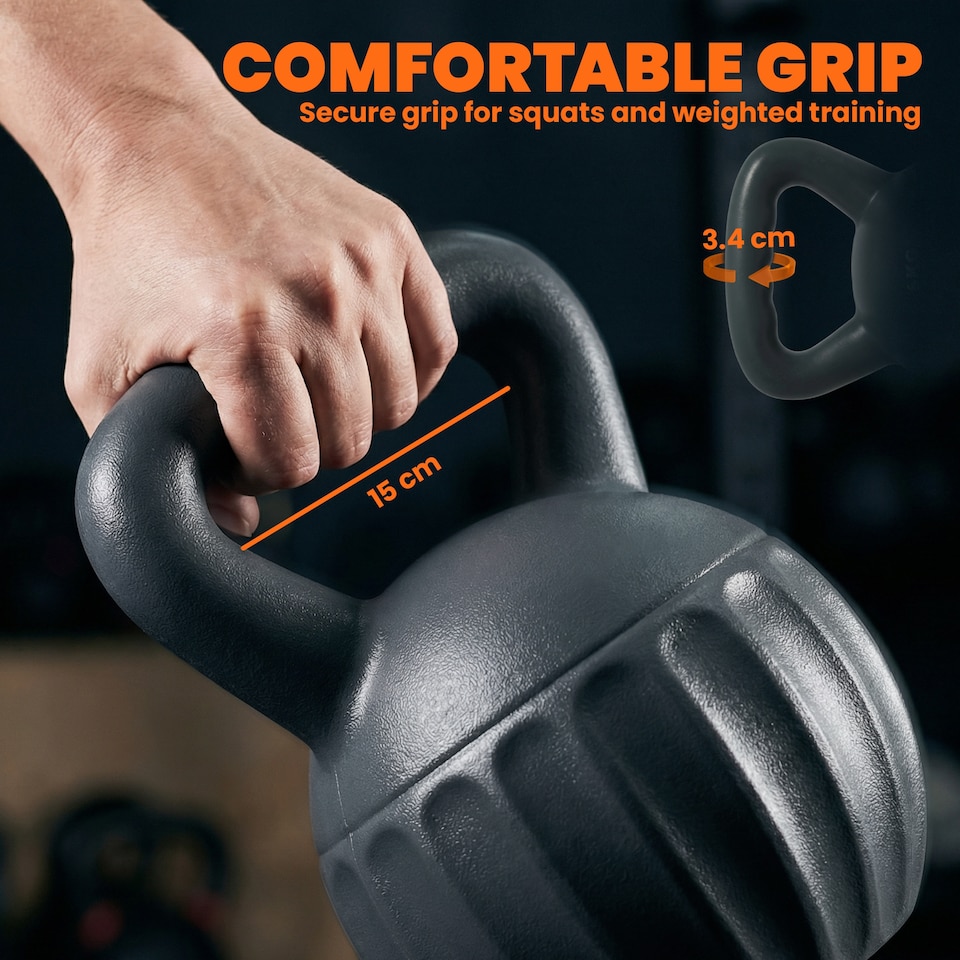 image 1 of SPORTNOW Kettlebell with Non-Slip Handle 10 kg Grey | Grey | Grey | 10