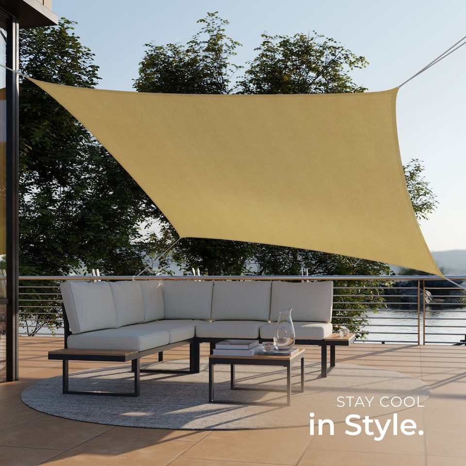 image 1 of Sun Sail Sonny, UV Protected, Water-Resistant and Anti-Tear | Cream | sand | 3 x 4 m | 1