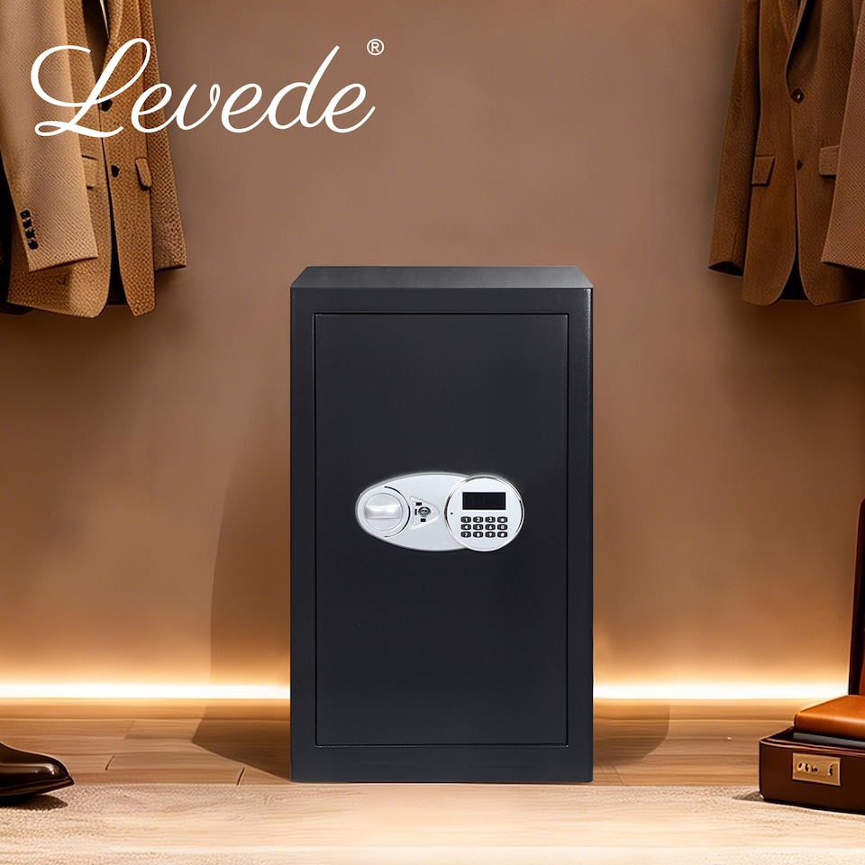 image 1 of Levede 85L Safe Fireproof Security Box Home Office Cash Lock Deposit Password