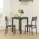 image 7 of HOMCOM 3 Pcs Compact Dining Table 2 Chairs Set Grey Wood Grain