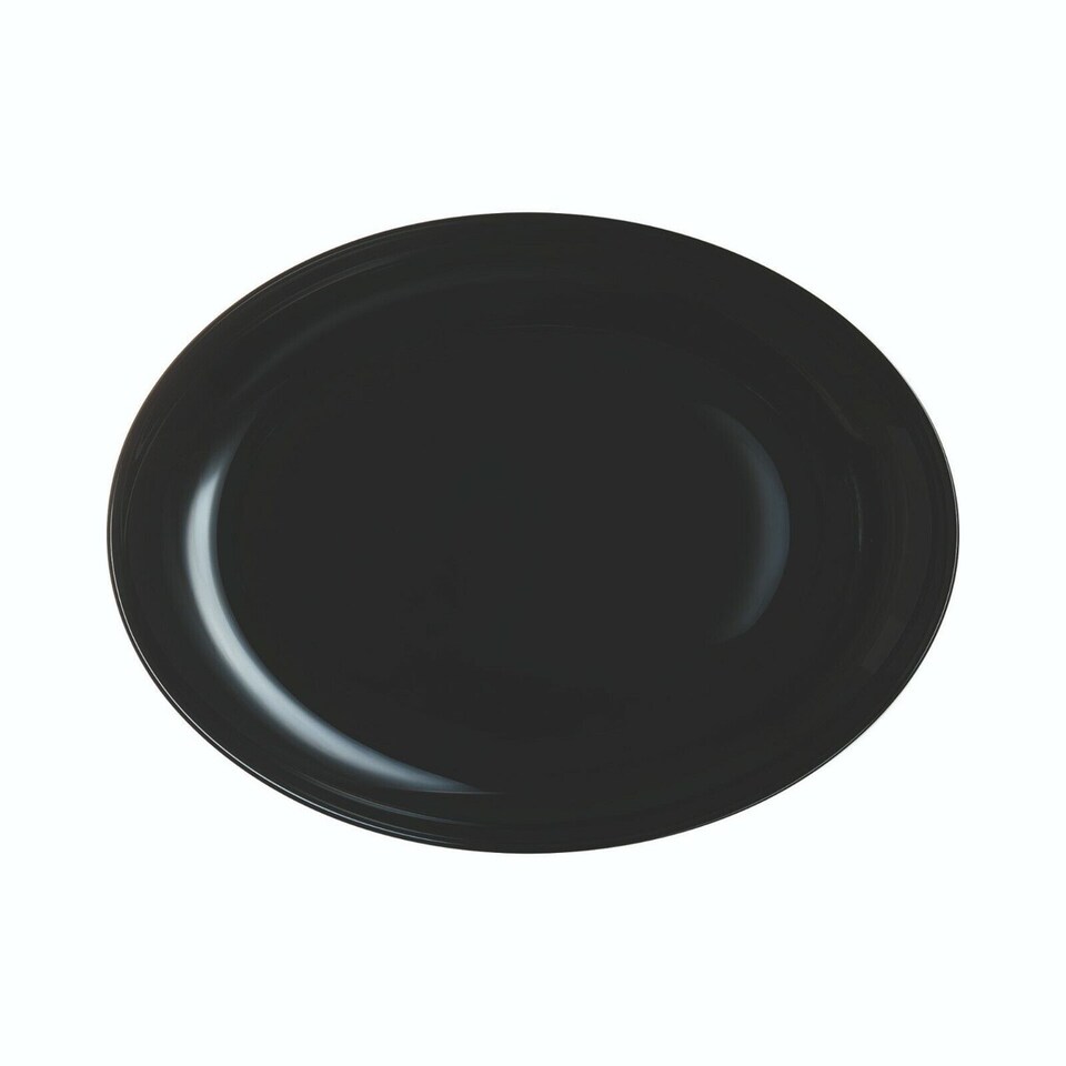 image 1 of Luminarc Opal Glass Oval Dish | Black | 1