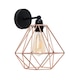 image 1 of ValueLights Cambourne Matte Black Wall Light Copper Shade & Bulb