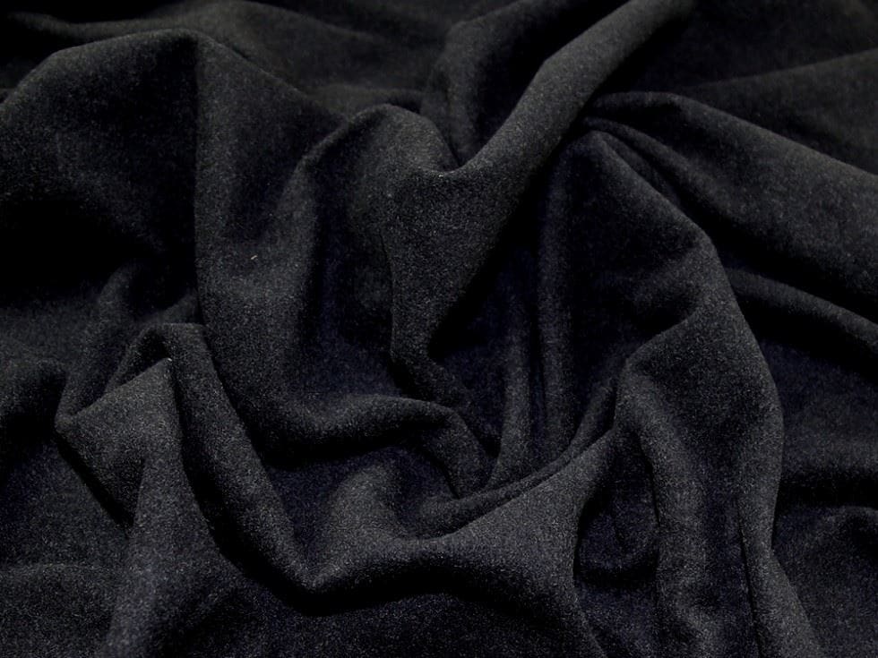 Black Wool Blend Coating Fabric for Dressmaking, 150cm / 59" Wide - per metre
