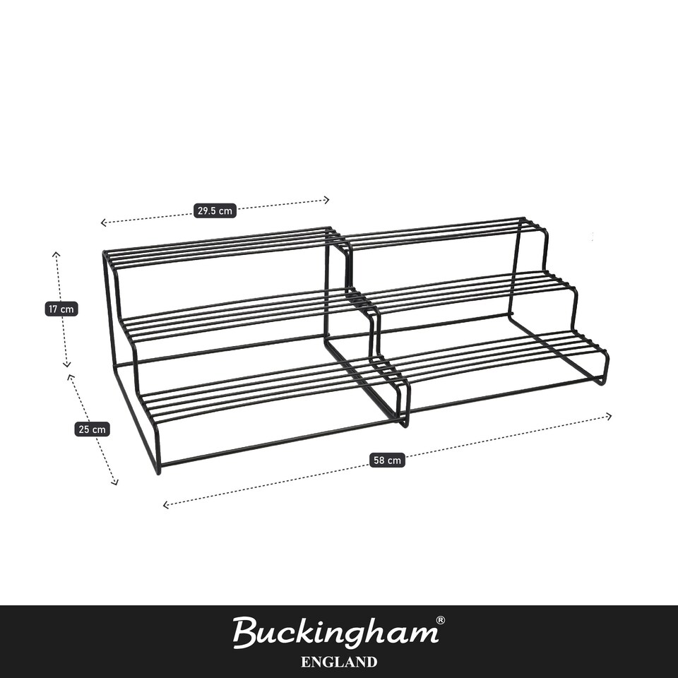 image 1 of Buckingham High End Expandable Cupboard Storage Organising Rack - Black