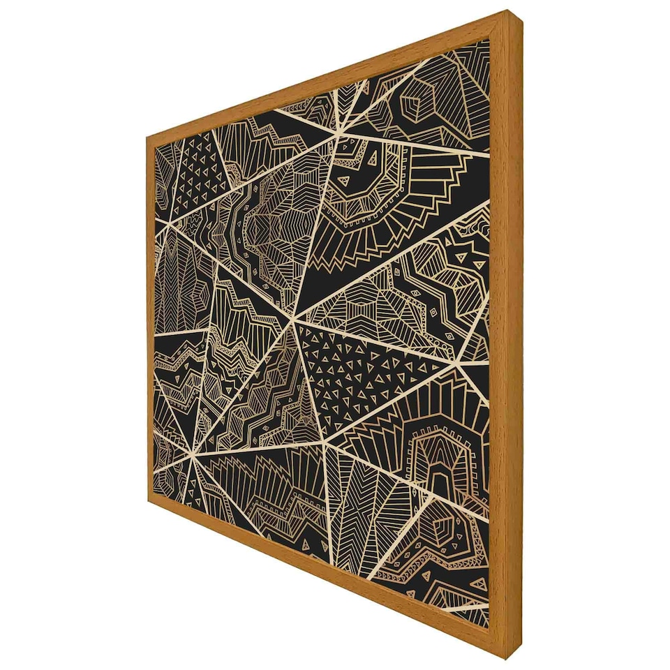 image 1 of Geometric triangles with patterns (Picutre Frame) White | L