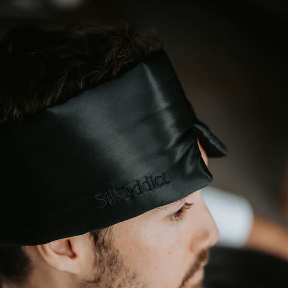 image 1 of Silk Addict 100% Mulberry Silk Sleep Mask – Black | Black | 1