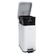 image 3 of 5L BATHROOM SLIM KITCHEN PEDAL RECTANGULAR BIN WASTE WITH SOFT CLOSING LID WHITE | White
