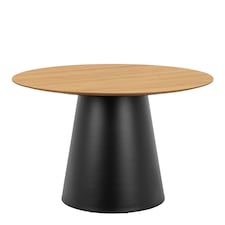Soli Round Dining Table in Oak and Black 120x75cm