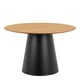 image 1 of Soli Round Dining Table in Oak and Black 120x75cm
