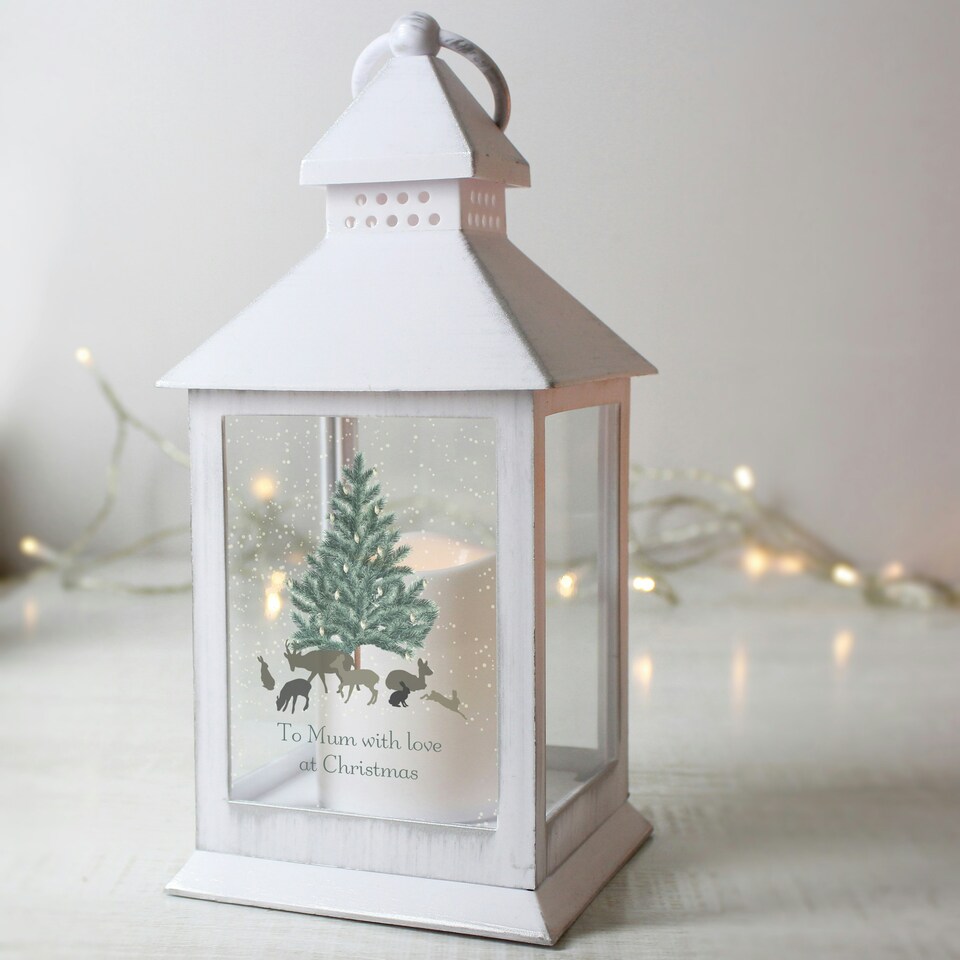 image 1 of Personalised A Winter's Night White Lantern